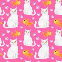 Seamless pattern with cats vector