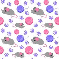 Seamless pattern with cat toys vector