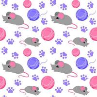 Seamless pattern with cat toys vector