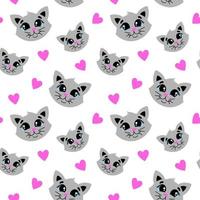 Seamless pattern with cats vector