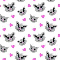 Seamless pattern with cats vector