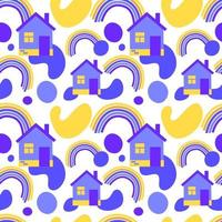 Seamless pattern with houses vector