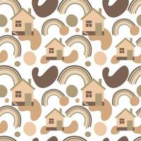 Seamless pattern with houses vector