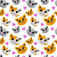 Seamless pattern with cats vector