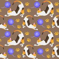 Seamless pattern with cats vector