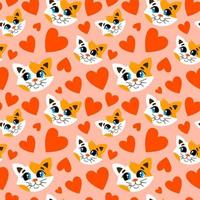 Seamless pattern with cats vector