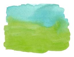 blue and green watercolor abstract brush stroke with rough textured vector