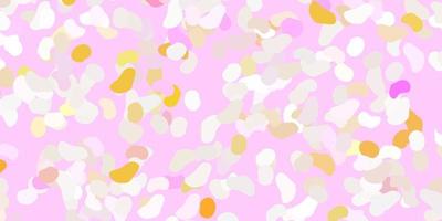 Light pink, yellow vector texture with memphis shapes.