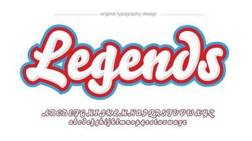 red and blue vintage sports calligraphy text style vector