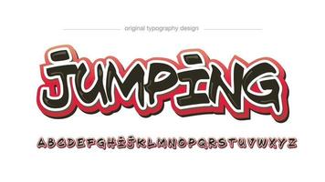 Red and black modern graffiti typography vector