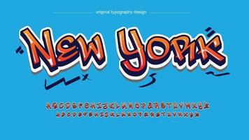 orange modern graffiti tag brush typography vector