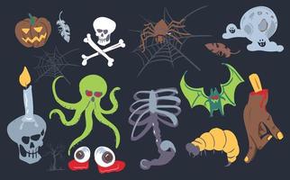 Scary doodles illustration vector set design