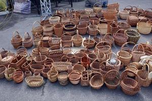 Wicker baskets of various shapes and sizes photo