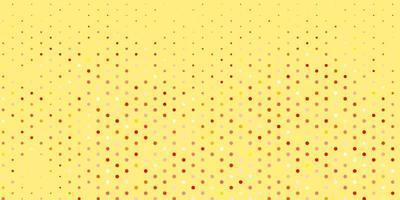 Fondo de vector rojo, amarillo claro con burbujas.