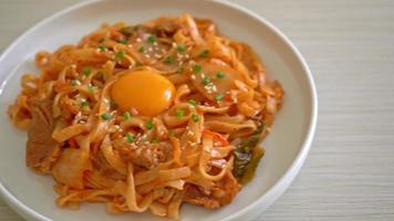 Pork and Kimchi with Noodles video