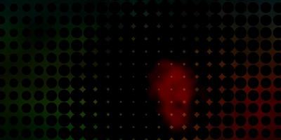 Dark Green, Red vector background with spots.