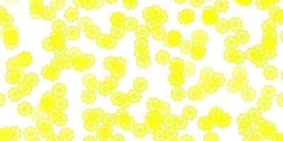 Light Yellow vector template with ice snowflakes.