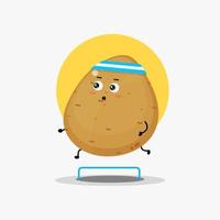 Cute potato character running competition vector