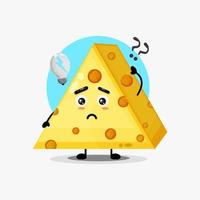 Cute cheese character confused vector