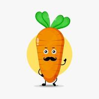 lindo personaje de zanahoria con bigote vector