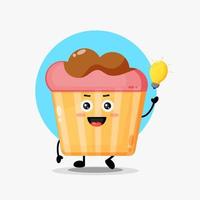 lindos personajes de muffins con ideas de bombillas vector