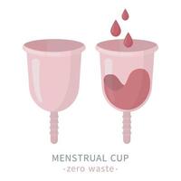 copa menstrual, periodo femenino y producto de higiene vector