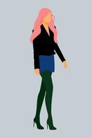 Young Adult Girl Character Pattern vector