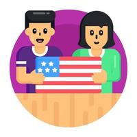 Patriotic Couple and persons vector