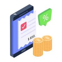 transacción móvil y pago en línea vector