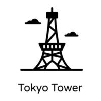 torre de tokio y punto de referencia vector