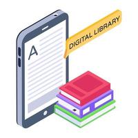 Mobile Books App vector