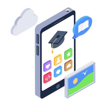 Mobile  Learning Interface vector