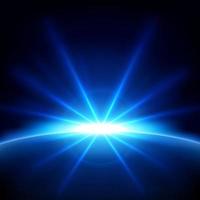 Blue Rays rising on dark background vector