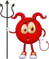 A red devil cartoon character with facial expression vector