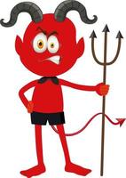 A red devil cartoon character with facial expression vector