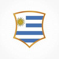 Uruguay flag vector wit shield frame