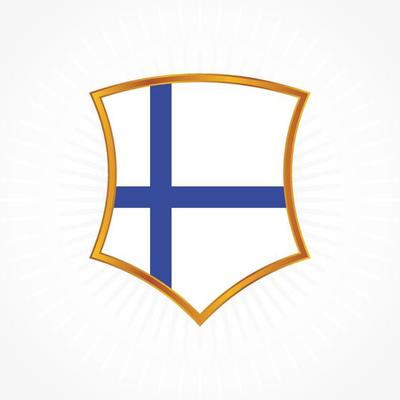 Finland flag vector wit shield frame