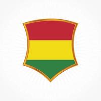 Bolivia flag vector wit shield frame