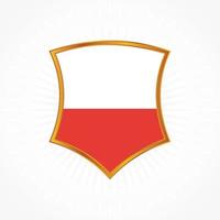 Poland flag vector wit shield frame