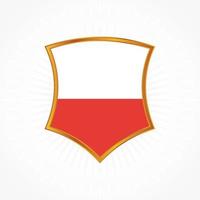 Poland flag vector wit shield frame
