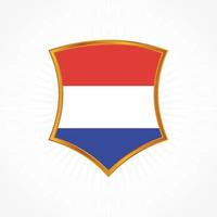 Netherlands flag vector wit shield frame