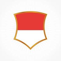 Monaco or Indonesia flag vector wit shield frame