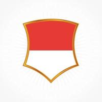 Monaco or Indonesia flag vector wit shield frame