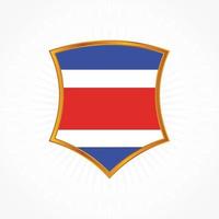 Costa Rica flag vector wit shield frame