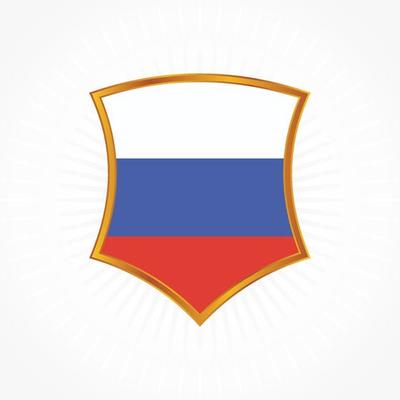 Russia flag vector wit shield frame