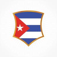 Cuba flag vector wit shield frame