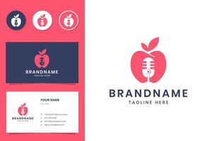 apple podcast negative space logo design vector