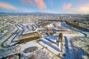 goryokaku en el centro de la ciudad de hakodate hokkaido foto