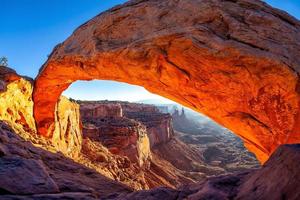 Nature landscape of Mesa Arch in Canyonlands National Park, Utah, USA photo