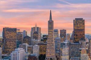 Beautiful view of  business center in downtown San Francisco photo